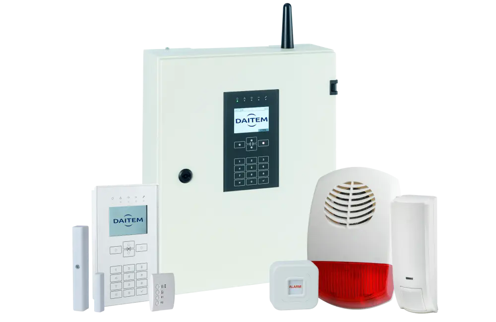 Das <strong>Hybrid-Alarmsystem DAITEM D34</strong>. Ihr Alarmsystem zum Einbruchschutz in Salzhausen und Umgebung.